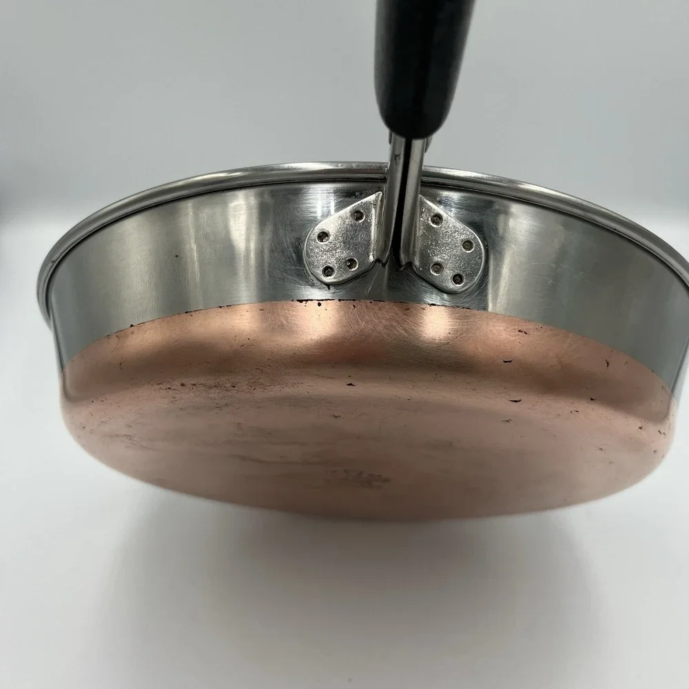 Revere Ware 9 Inch Skillet Fry Pan Copper Bottom Made in USA Vintage - 93a